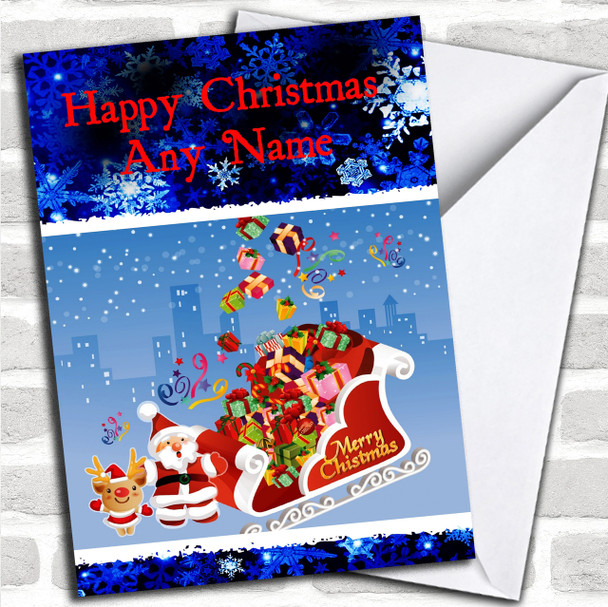Cute Santa Christmas Card Personalized