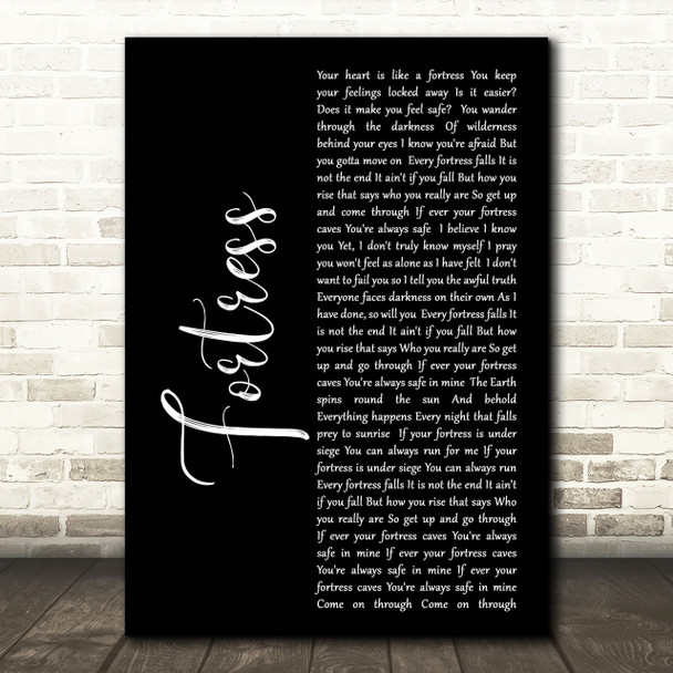 Queens of the Stone Age Fortress Black Script Song Lyric Quote Print