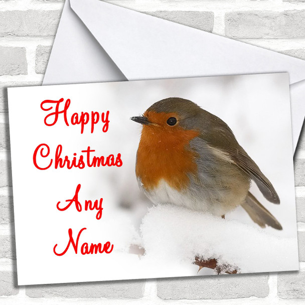 Stunning Robin Christmas Card Personalized