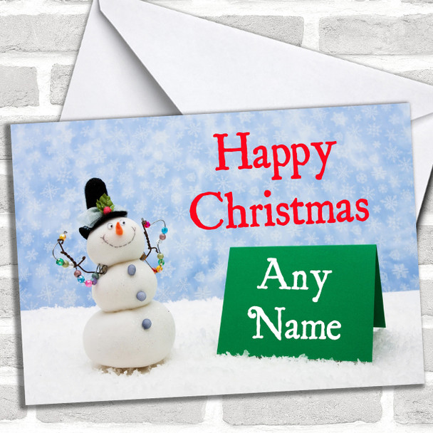 Snowman's Note Christmas Card Personalized