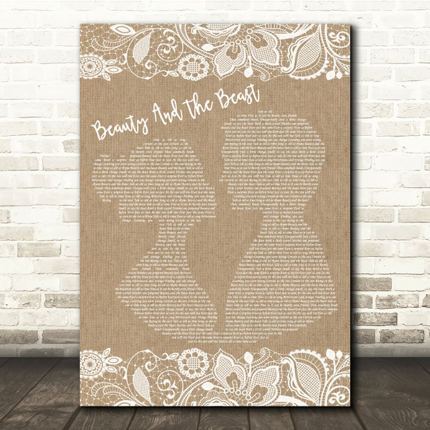 Angela Lansbury Beauty And The Beast Burlap & Lace Song Lyric Quote Print