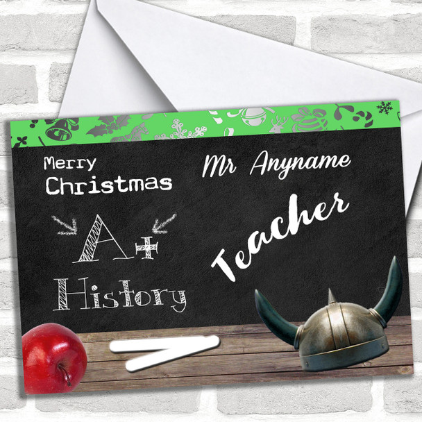 History Teacher Personalized Christmas Card