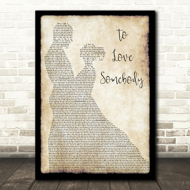 Bee Gees To Love Somebody Man Lady Dancing Song Lyric Quote Print