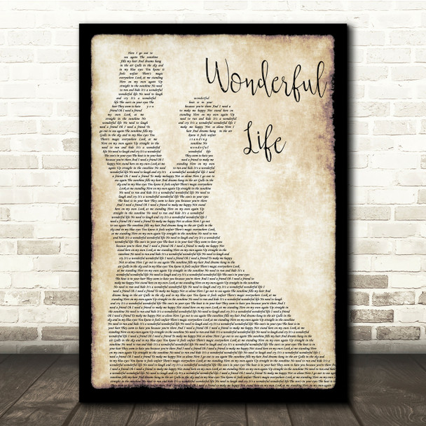 Black Wonderful Life Man Lady Dancing Song Lyric Quote Print