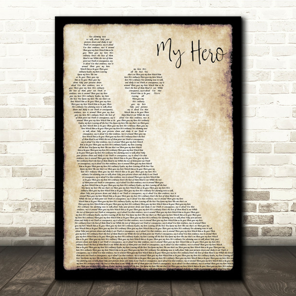 Foo Fighters My Hero Man Lady Dancing Song Lyric Quote Print