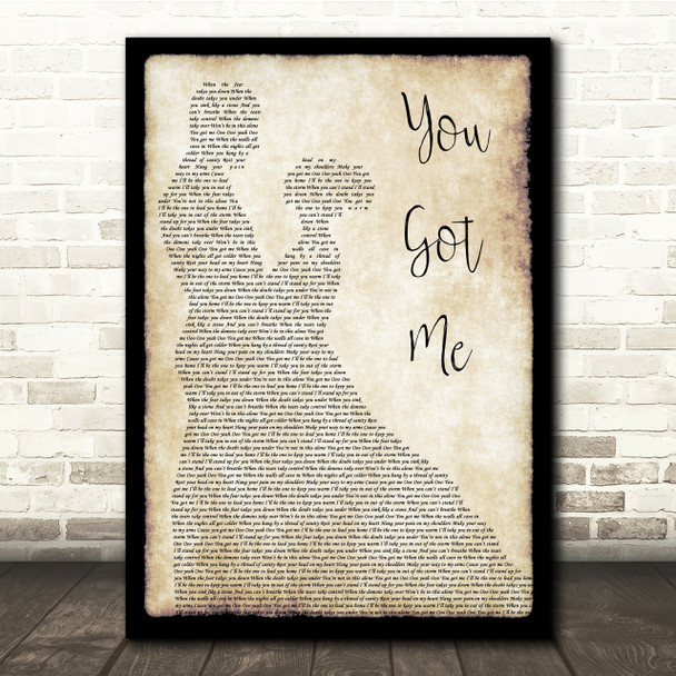 Gavin DeGraw You Got Me Man Lady Dancing Song Lyric Quote Print