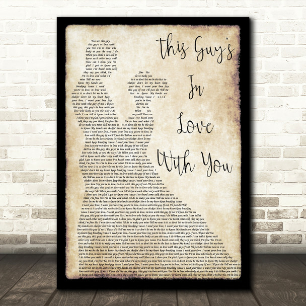 Herb Albert This Guys In Love With You Song Lyric Man Lady Dancing Quote Print