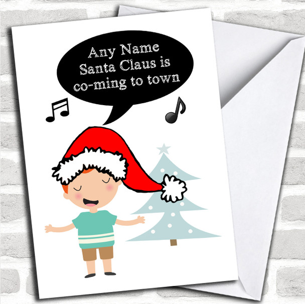 Sing Santa Claus Is Coming Personalized Christmas Card