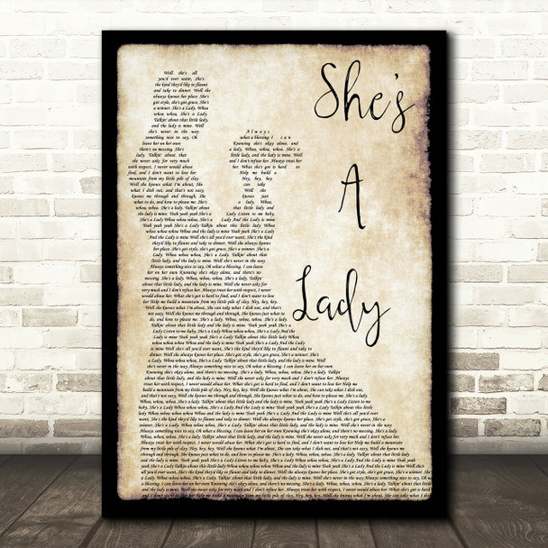 Tom Jones She's A Lady Man Lady Dancing Song Lyric Quote Print