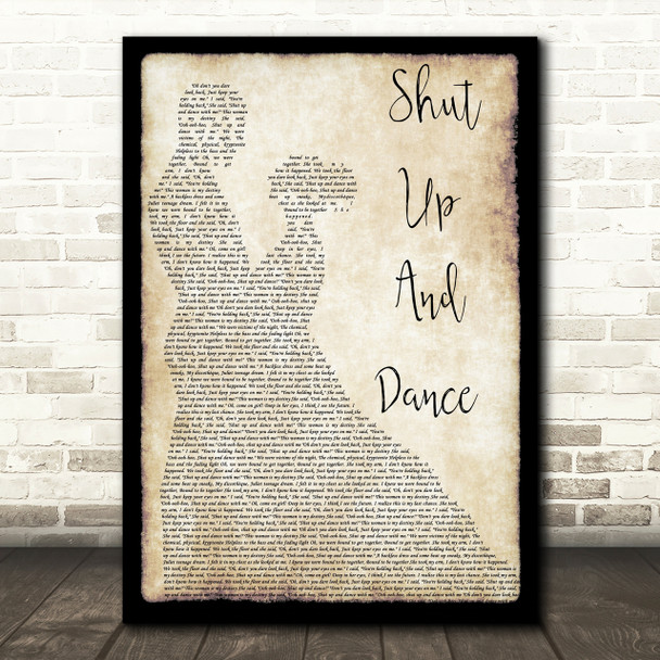 Walk The Moon Shut Up And Dance Song Lyric Man Lady Dancing Quote Print