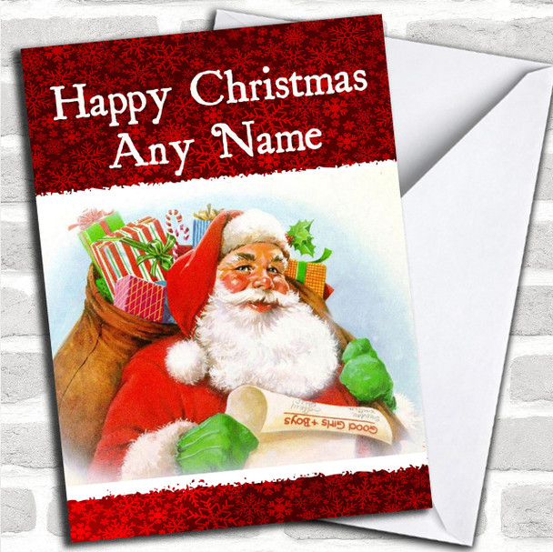 Friendly Santa Christmas Card Personalized