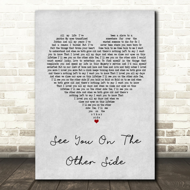 Brian Fallon See You On The Other Side Grey Heart Song Lyric Quote Print