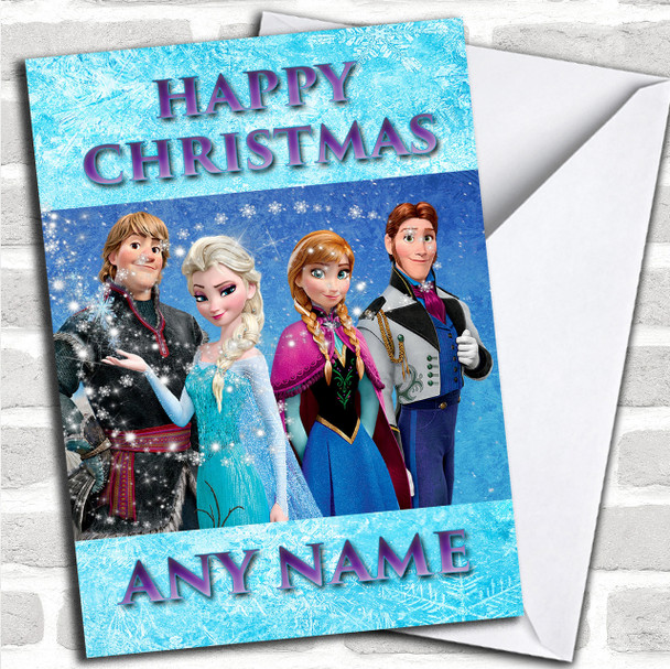Blue Frozen Christmas Card Personalized