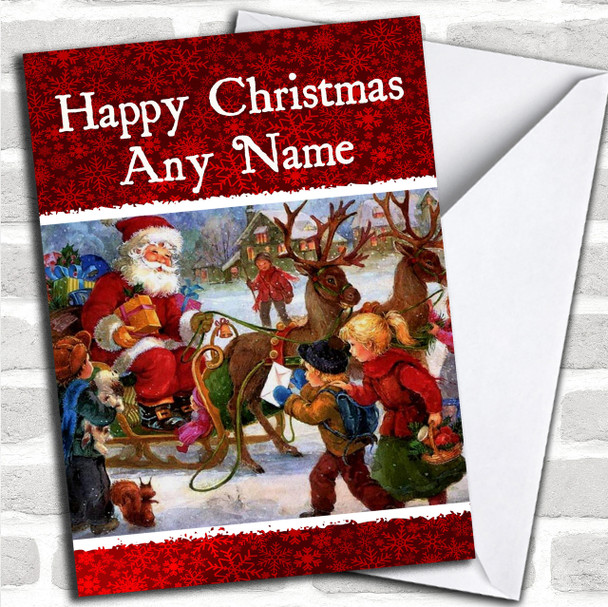Traditional Kids Christmas Card Personalized
