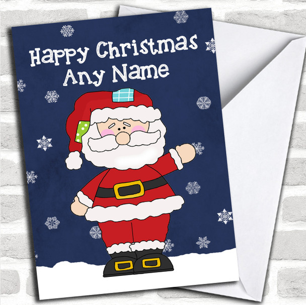 Watercolour Snowy Father Christmas Children's Personalized Christmas Card