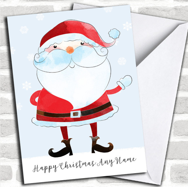 Watercolour Santa Children's Personalized Christmas Card