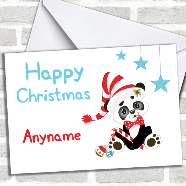 Cute Panda Personalized Christmas Card