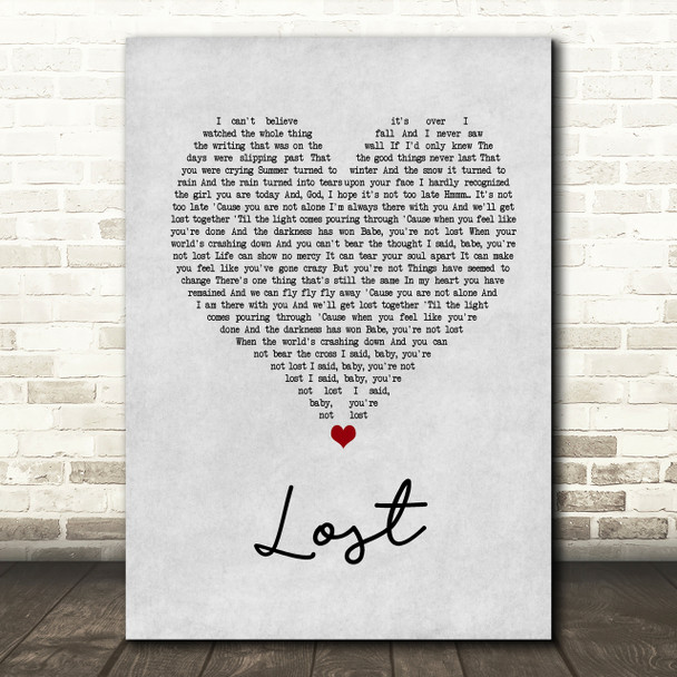 Michael Buble Lost Grey Heart Song Lyric Quote Print