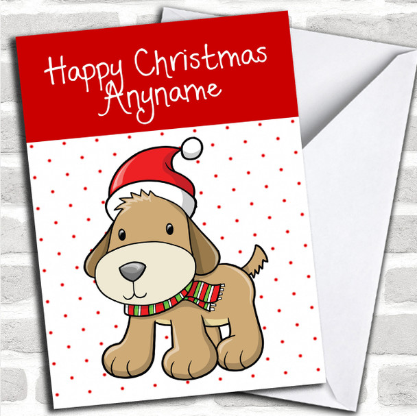 Spotty Dog In Hat Children's Personalized Christmas Card