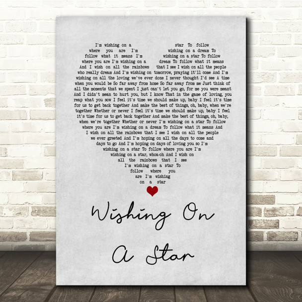Rose Royce Wishing On A Star Grey Heart Song Lyric Quote Print