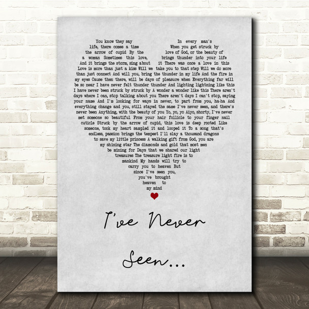 RZA feat. Xavier Naidoo I've Never Seen Grey Heart Song Lyric Quote Print