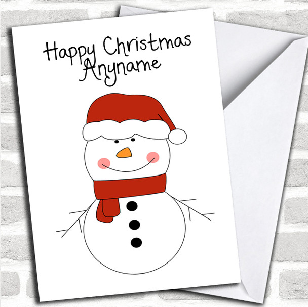 Doodle Art Snowman Children's Personalized Christmas Card