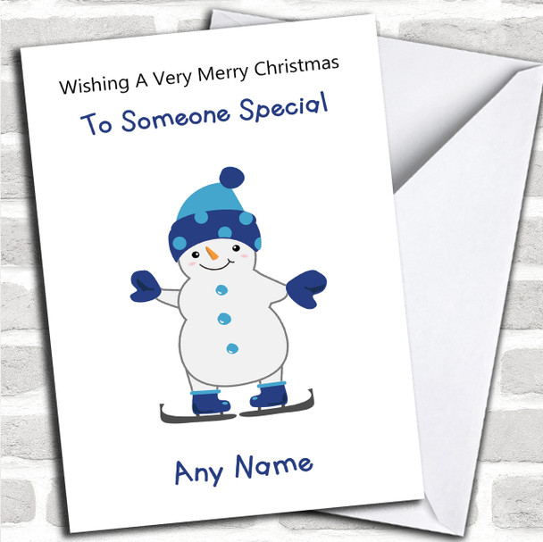 Cartoon Snowman Children's Personalized Christmas Card