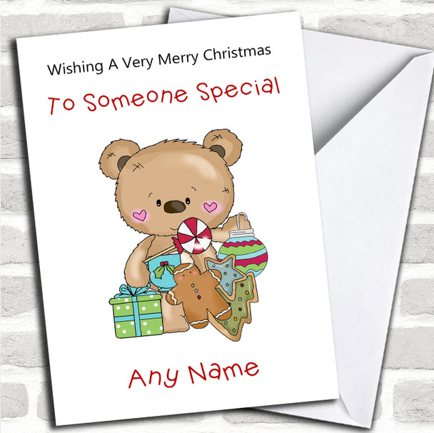 Cartoon Bear Christmas Ornaments Children's Personalized Christmas Card