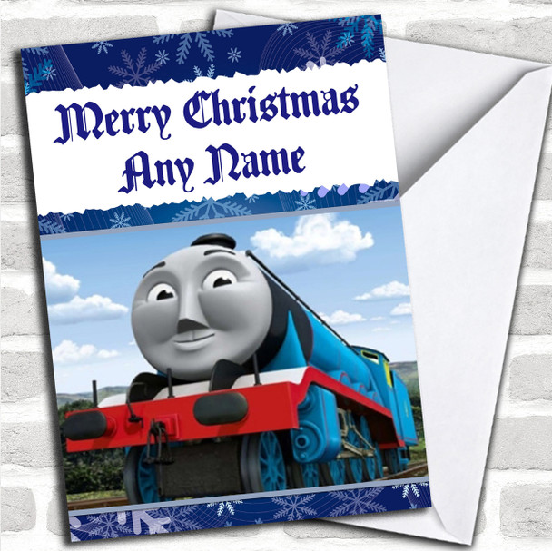 Thomas The Tank Engine Gordon Personalized Christmas Card