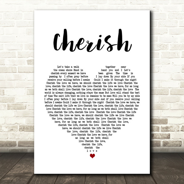 Kool & The Gang Cherish Heart Song Lyric Quote Print