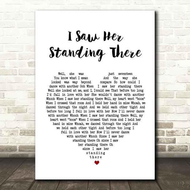 The Beatles I Saw Her Standing There Heart Song Lyric Quote Print The Beatles I Saw Her Standing There Heart Song Lyric Quote Print