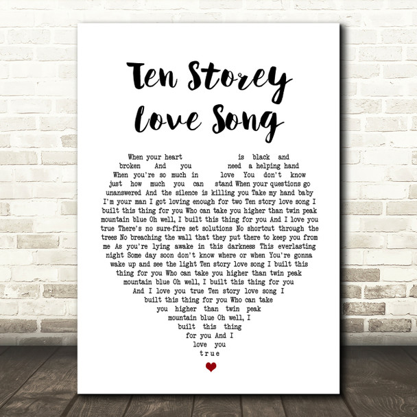 The Stone Roses Ten Storey Love Song Heart Song Lyric Quote Print
