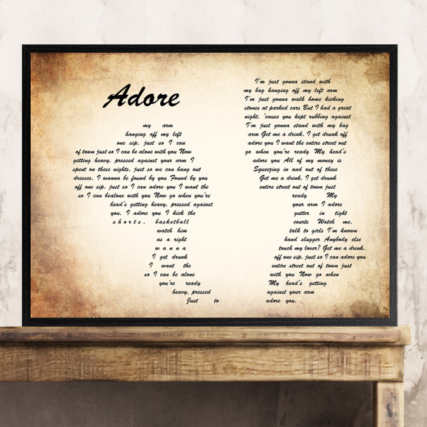 Amy Shark Adore Man Lady Couple Song Lyric Quote Print