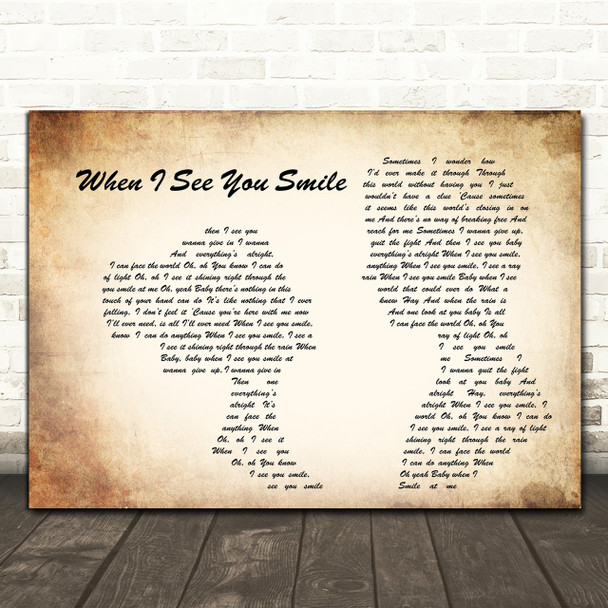 Bad English When I See You Smile Man Lady Couple Song Lyric Quote Print