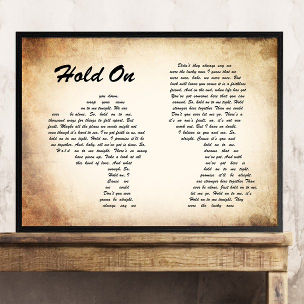 Michael Buble Hold On Man Lady Couple Song Lyric Quote Print
