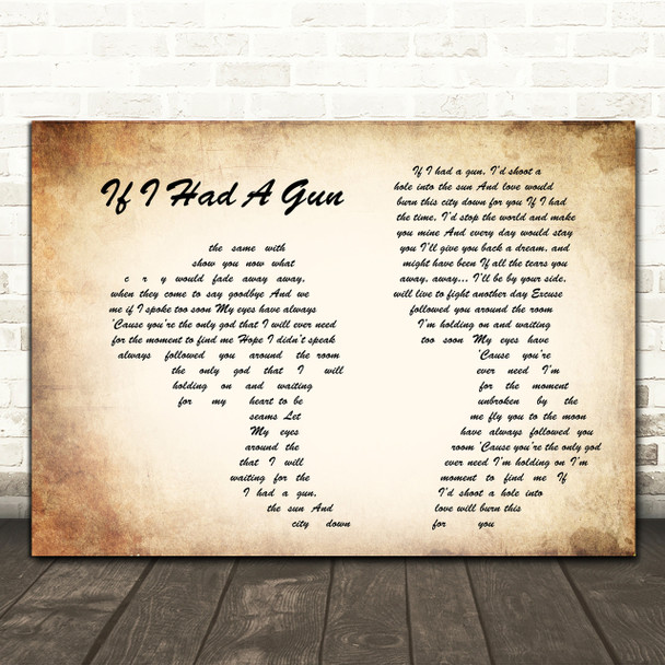 Noel Gallagher If I Had A Gun Man Lady Couple Song Lyric Quote Print