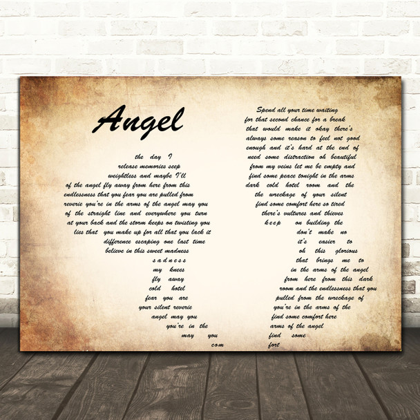 Sarah McLachlan Angel Man Lady Couple Song Lyric Quote Print