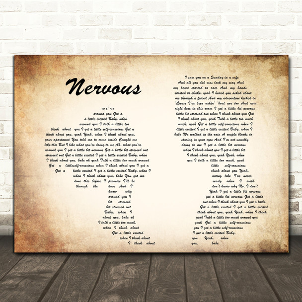 Shawn Mendes Nervous Man Lady Couple Song Lyric Quote Print