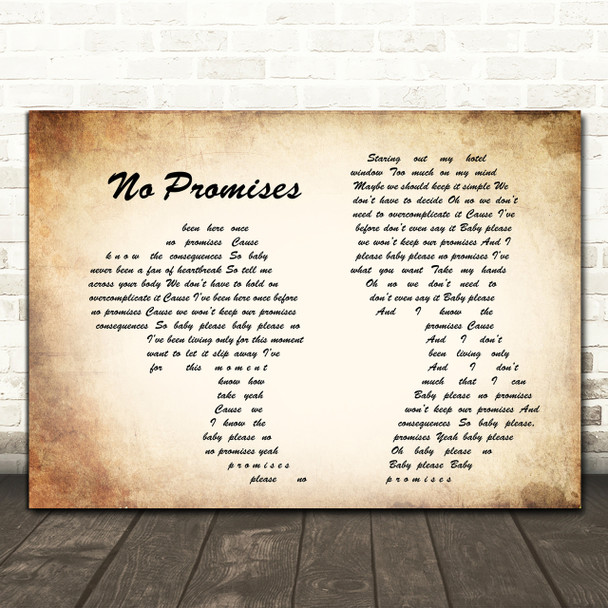 Shawn Mendes No Promises Man Lady Couple Song Lyric Quote Print