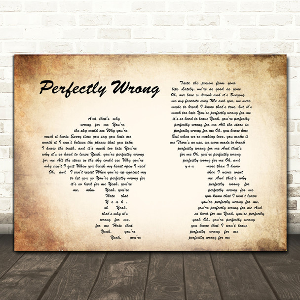 Shawn Mendes Perfectly Wrong Man Lady Couple Song Lyric Quote Print