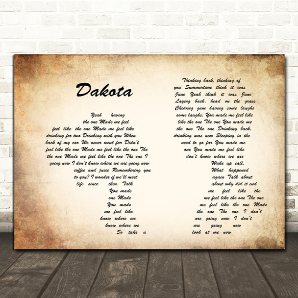 Stereophonics Dakota Man Lady Couple Song Lyric Quote Print