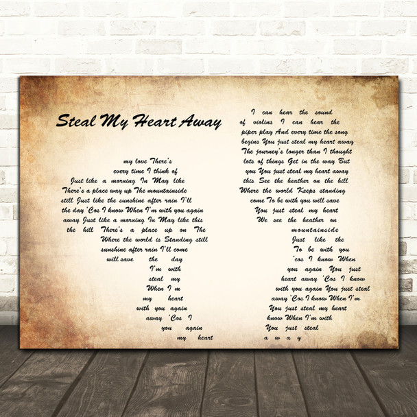 Van Morrison Steal My Heart Away Man Lady Couple Song Lyric Quote Print