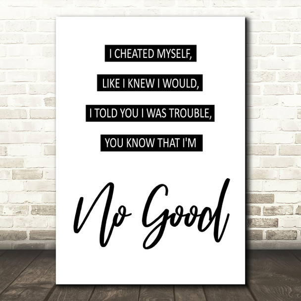 Amy Winehouse You Know I'm No Good Song Lyric Print