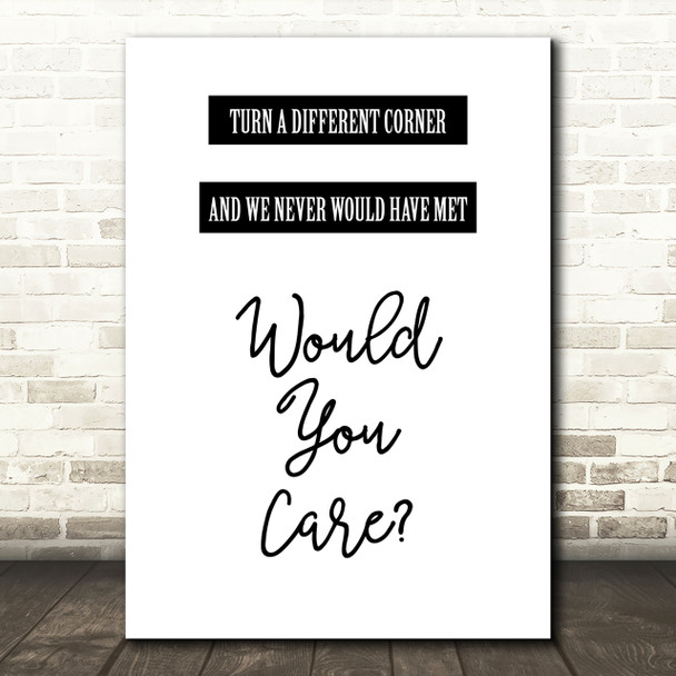 George Michael A Different Corner Song Lyric Quote Print