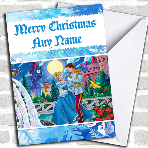 Cinderella Blue Personalized Christmas Card