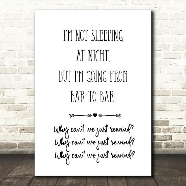 Paolo Nutini Rewind Song Lyric Quote Print