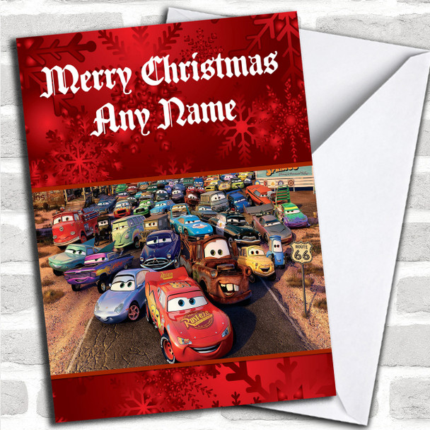 Red Cars Personalized Christmas Card