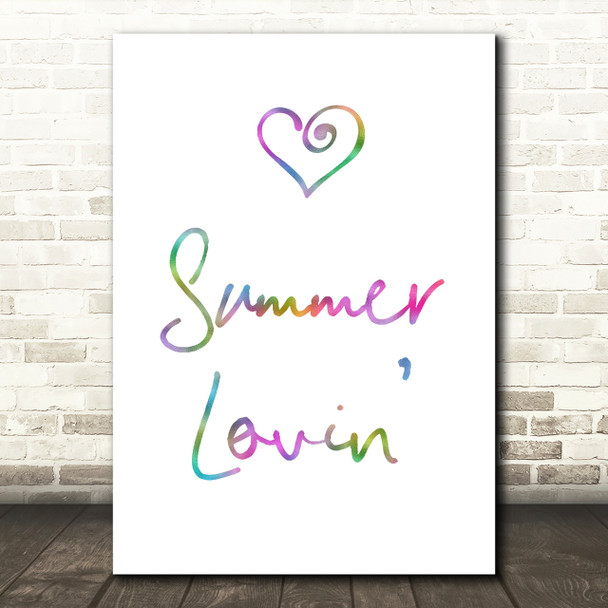 Rainbow Grease Summer Lovin' Song Lyric Quote Print