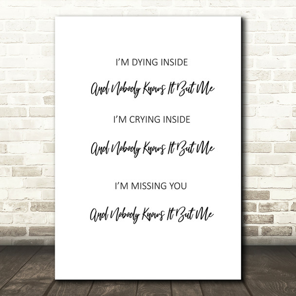 Tony Rich Project Nobody Knows Song Lyric Quote Print
