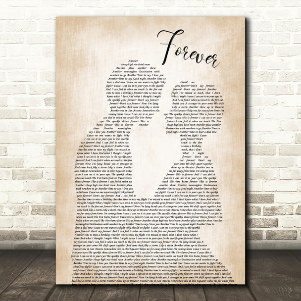 Aaron Lewis Forever Song Lyric Man Lady Bride Groom Wedding Print